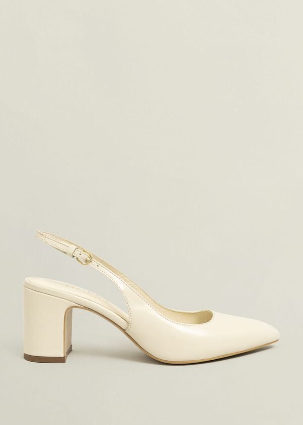 hobbs Lily Leather Slingbacks Buttercream