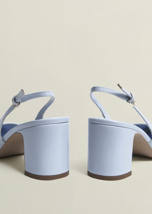 Hobbs Lily Leather Slingbacks Pale Blue