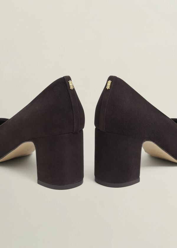 Hobbs Lily Suede Courts Chocolate Brown