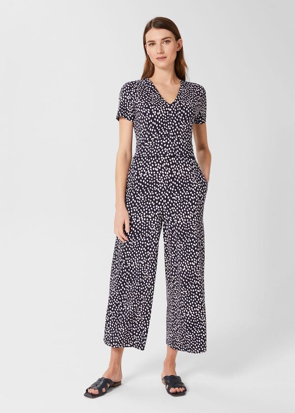 hobbs Lina Jersey Jumpsuit Navy Ivory
