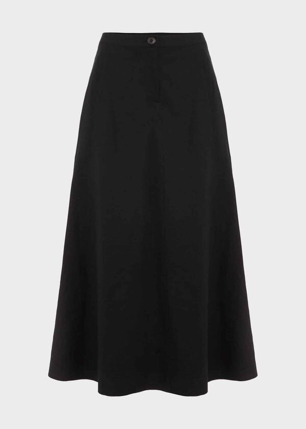 Hobbs Lina Linen Skirt Black