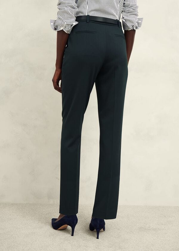 Hobbs Linda Tapered Trousers Deep Pine Green