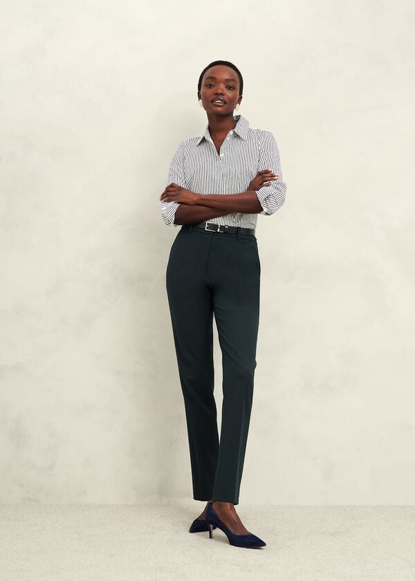 hobbs Linda Tapered Trousers Deep Pine Green