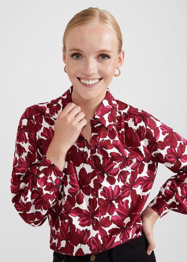 Hobbs Livia Blouse Pink Ivory