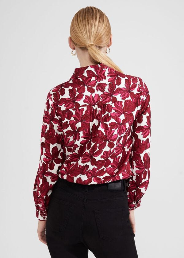 Hobbs Livia Blouse Pink Ivory