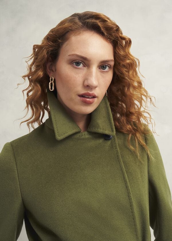 Hobbs Livia Wool Coat Kelp Green