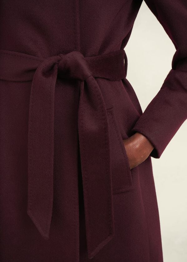 Hobbs Livia Wool Coat Malbec Purple