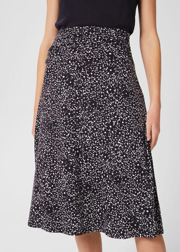 Hobbs Liza Jersey Skirt Navy White