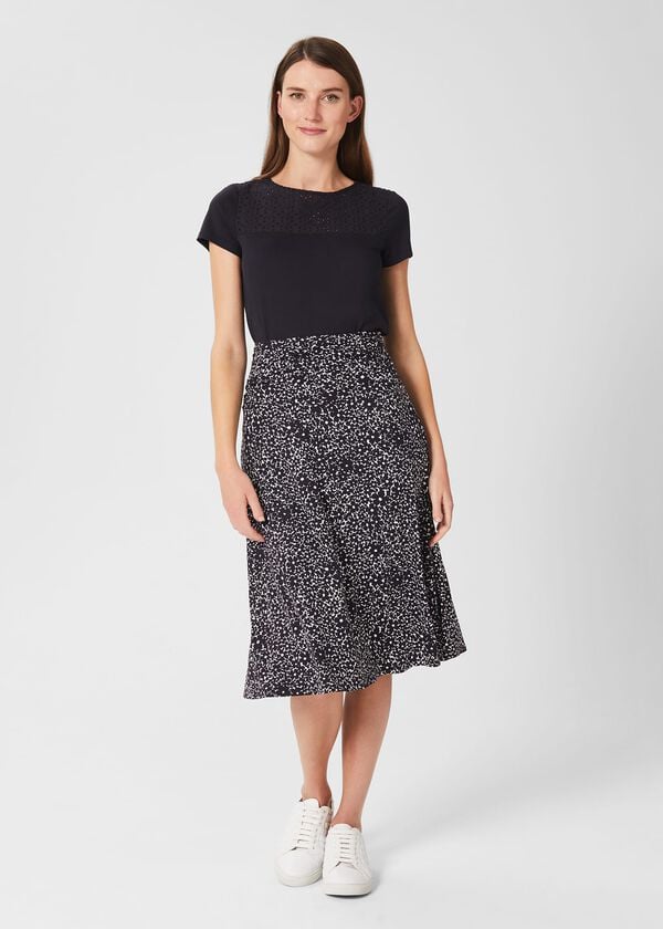 hobbs Liza Jersey Skirt Navy White