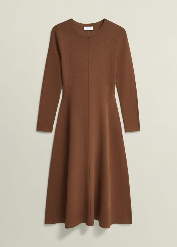 Hobbs Liza Knitted Dress Toffee
