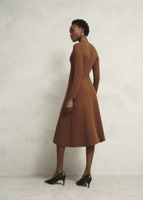 Hobbs Liza Knitted Dress Toffee