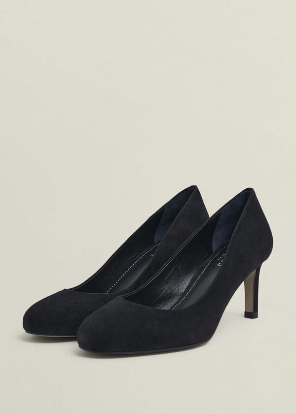 Hobbs Lizzie Suede Court Shoes Black