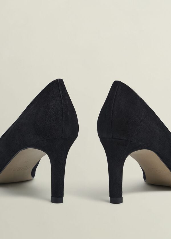 Hobbs Lizzie Suede Court Shoes Black