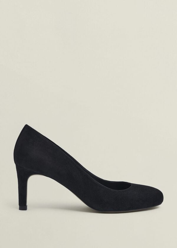 hobbs Lizzie Suede Court Shoes Black