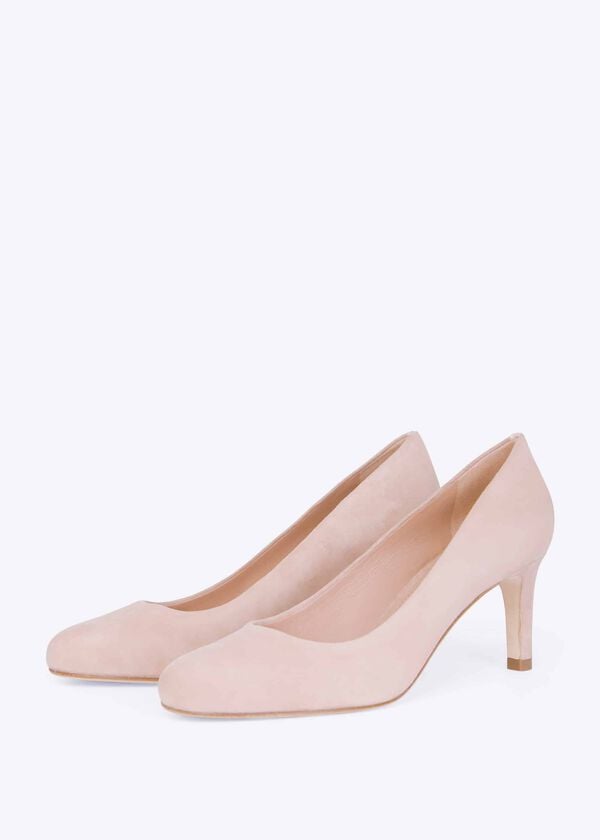 Hobbs Lizzie Suede Court Shoes Oyster