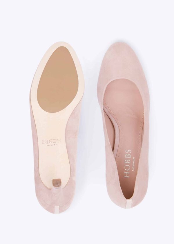 Hobbs Lizzie Suede Court Shoes Oyster