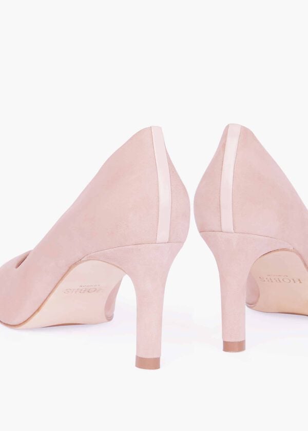 Hobbs Lizzie Suede Court Shoes Oyster