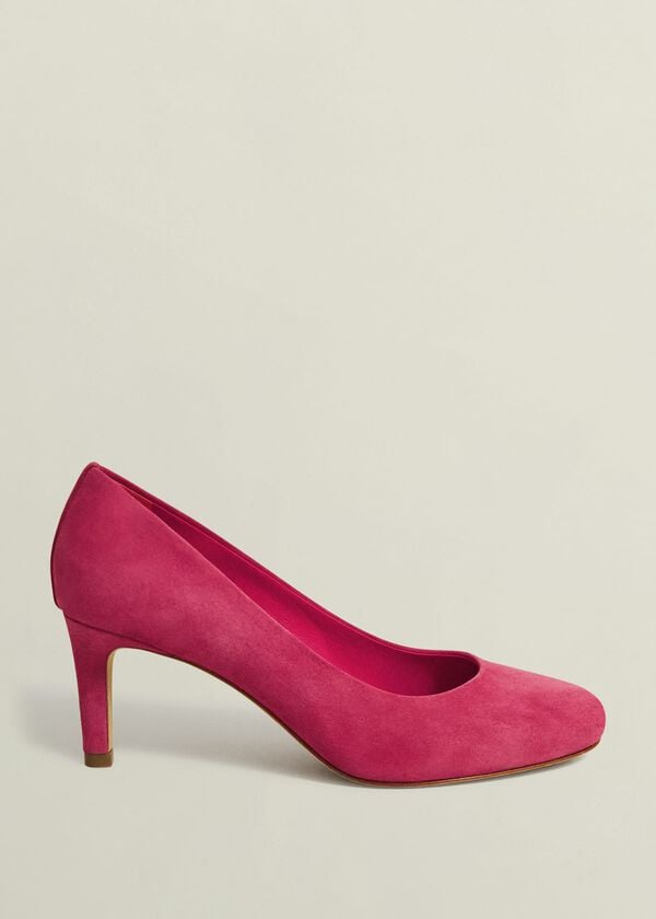 hobbs Lizzie Suede Court Shoes Zinnia Pink