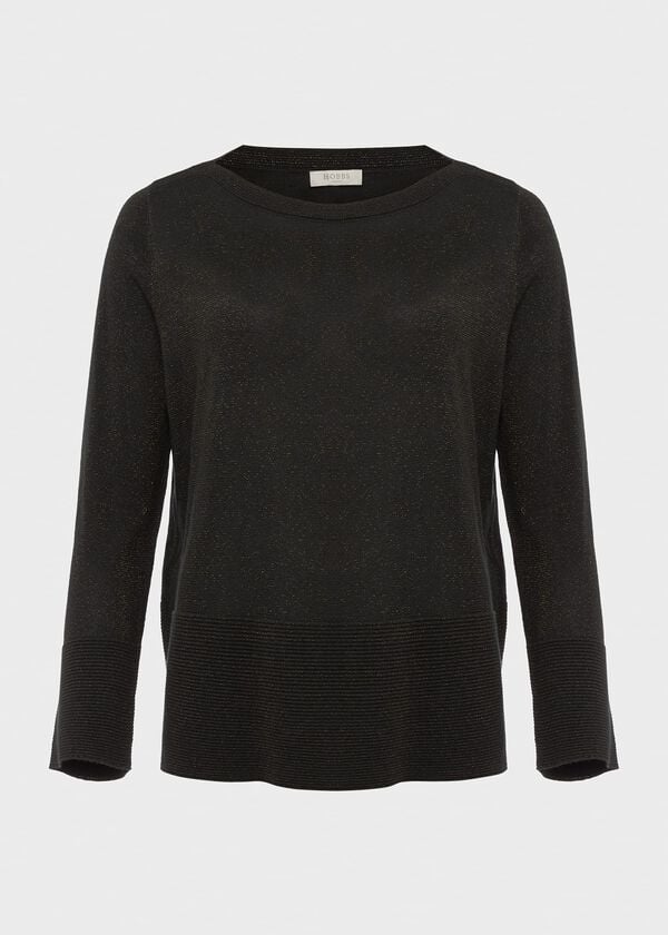 Hobbs Logan Sparkle Jumper Dark Green