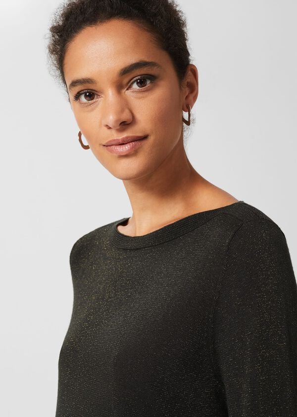 Hobbs Logan Sparkle Jumper Dark Green