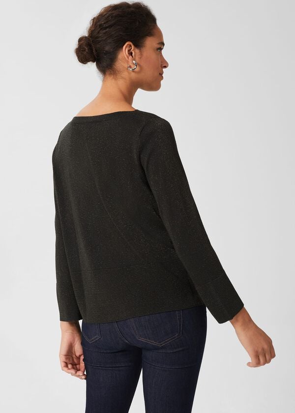 Hobbs Logan Sparkle Jumper Dark Green