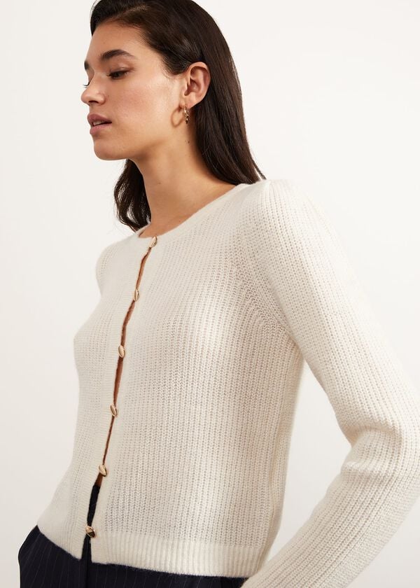 Hobbs Lomond Cardigan With Alpaca Ivory
