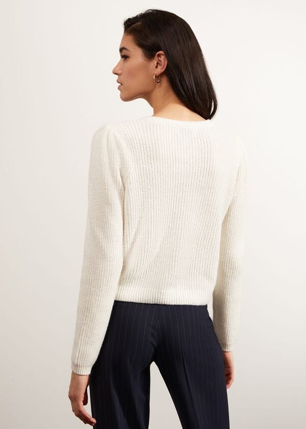 Hobbs Lomond Cardigan With Alpaca Ivory