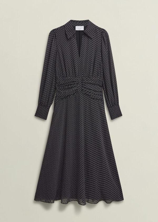 Hobbs Longstock Dress Black Ivory