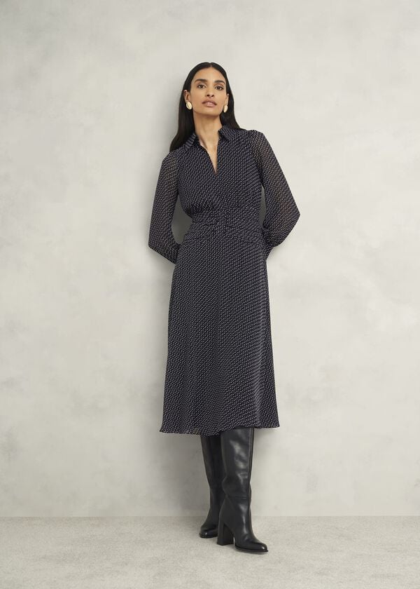 hobbs Longstock Dress Black Ivory