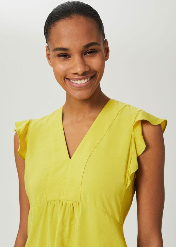 Hobbs Loren V Neck Top Yellow