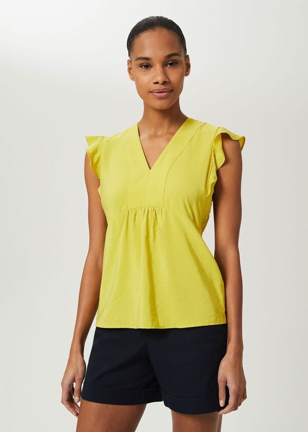 hobbs Loren V Neck Top Yellow
