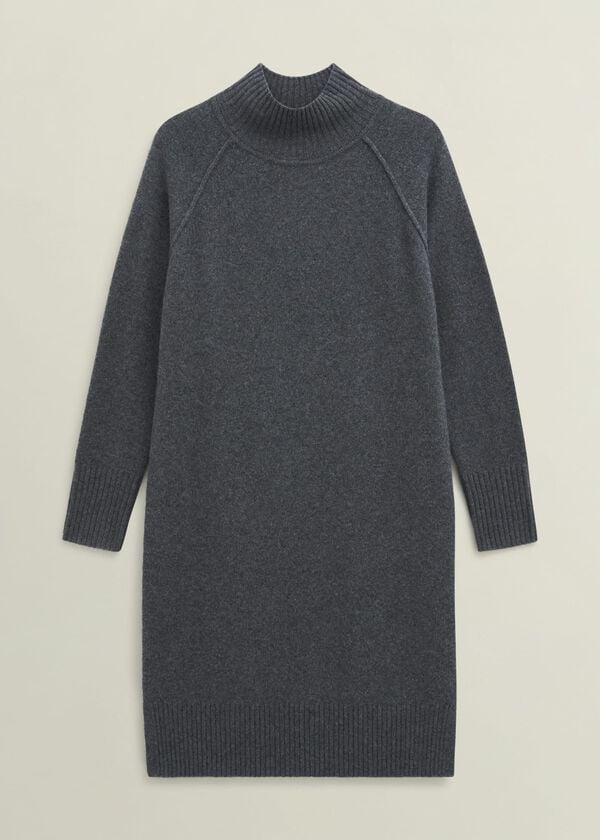Hobbs Lorraine Knit Dress Charcoal Grey