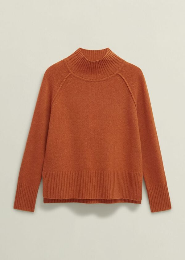 Hobbs Lorraine Wool Blend Jumper Burnt Orange