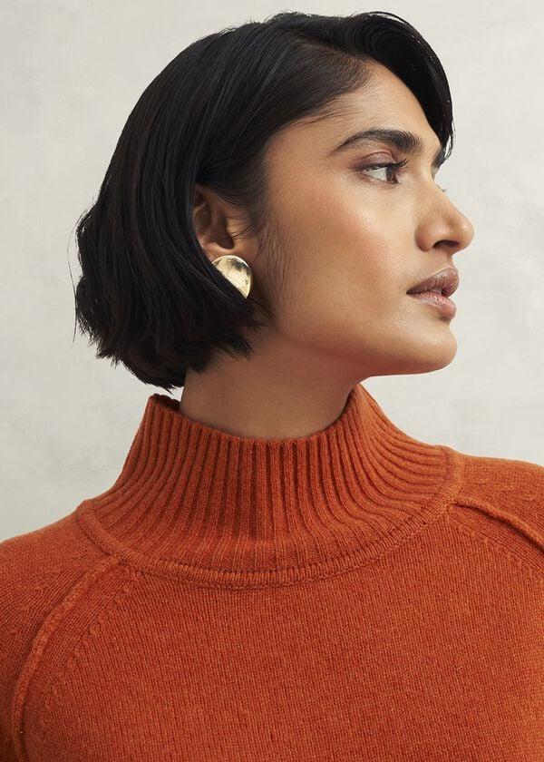 Hobbs Lorraine Wool Blend Jumper Burnt Orange