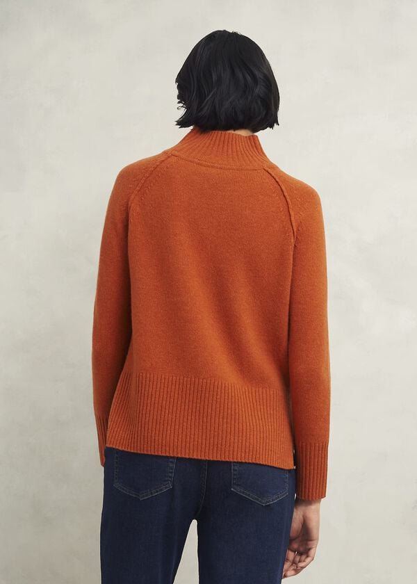 Hobbs Lorraine Wool Blend Jumper Burnt Orange
