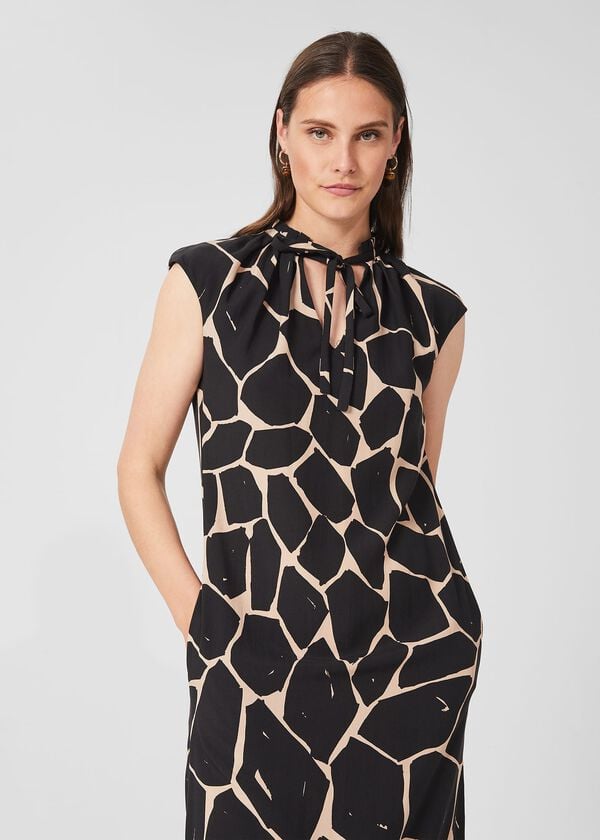 Hobbs Lottie Dress Stone Black