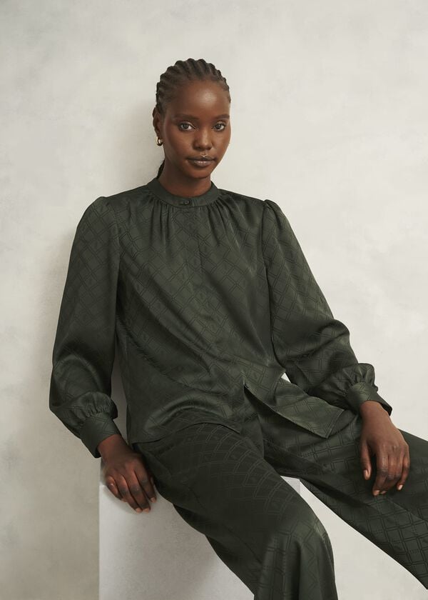 hobbs Lucia Blouse Woodland Green