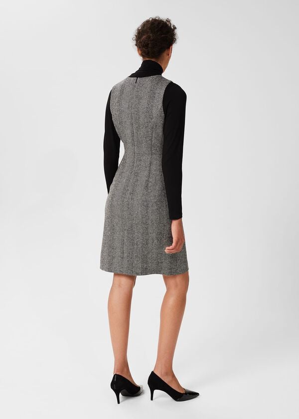Hobbs Lucia Wool Dress Black Ivory