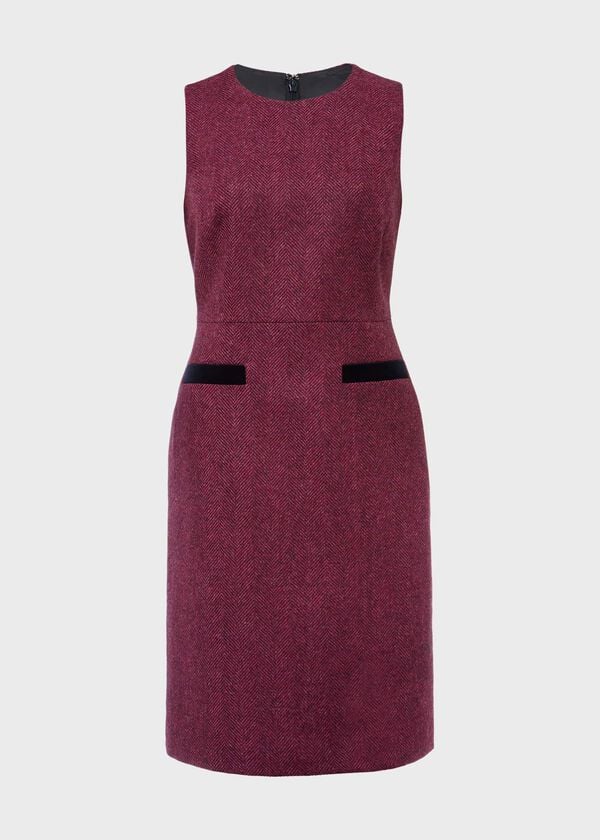 Hobbs Lucia Wool Dress Purple Multi