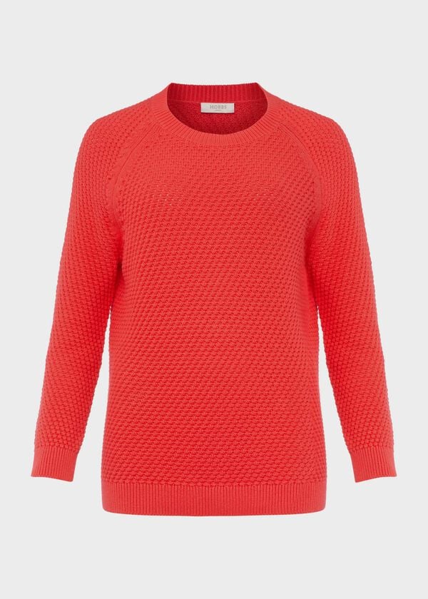 Hobbs Lucie Cotton Jumper Deep Coral