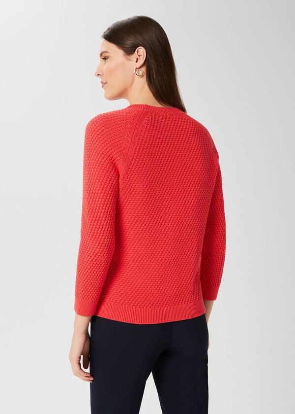 Hobbs Lucie Cotton Jumper Deep Coral