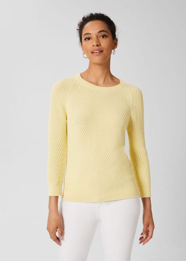 Hobbs Lucie Cotton Jumper Lemon Drop