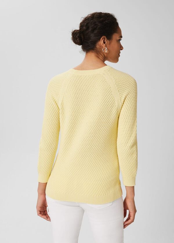 Hobbs Lucie Cotton Jumper Lemon Drop