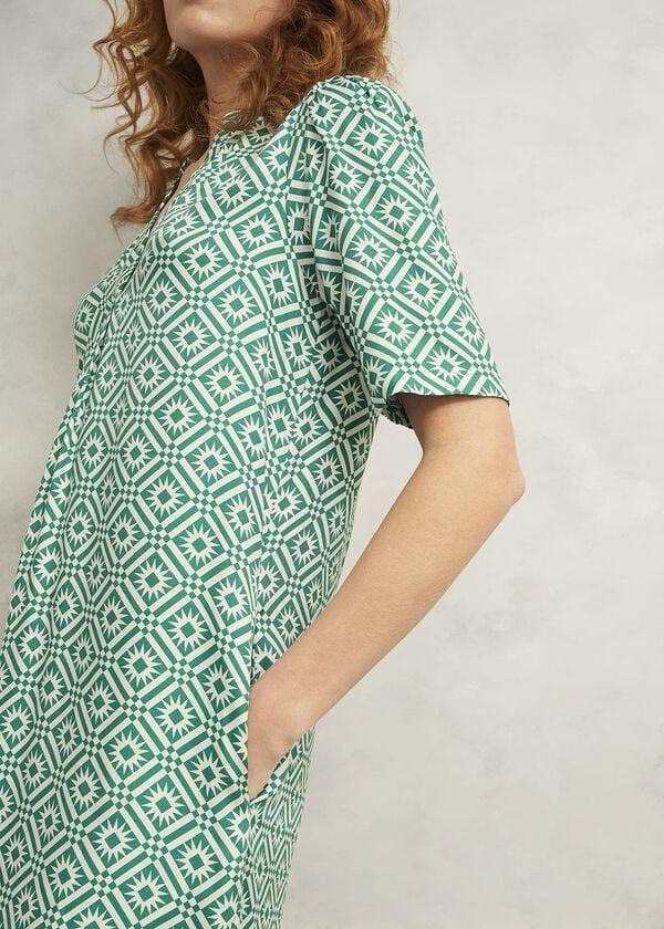 Hobbs Lucille Dress Green Ivory