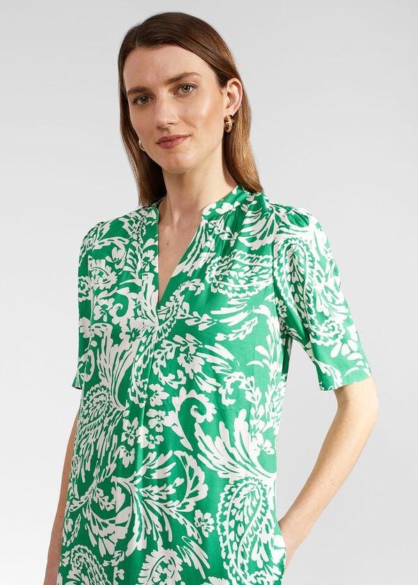 Hobbs Lucille Dress Green Ivory