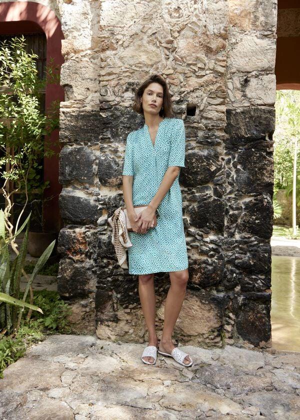 hobbs Lucille Dress Green Ivory