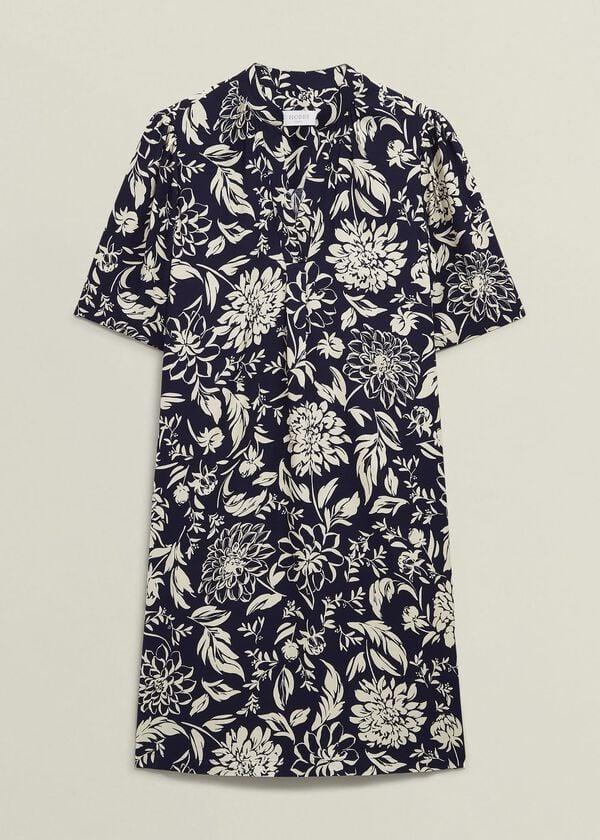 Hobbs Lucille Dress Navy Cream