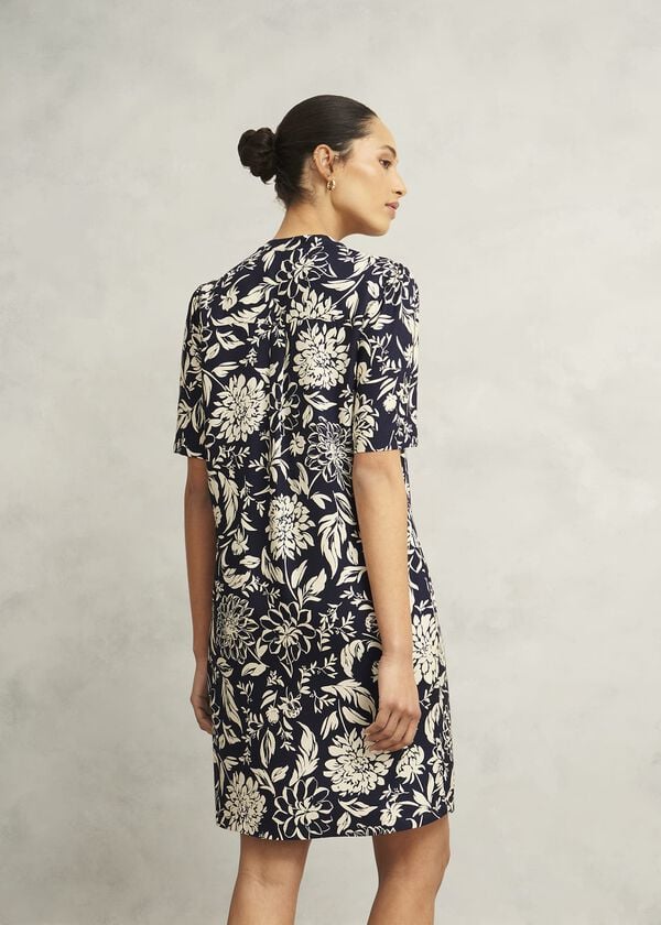 Hobbs Lucille Dress Navy Cream