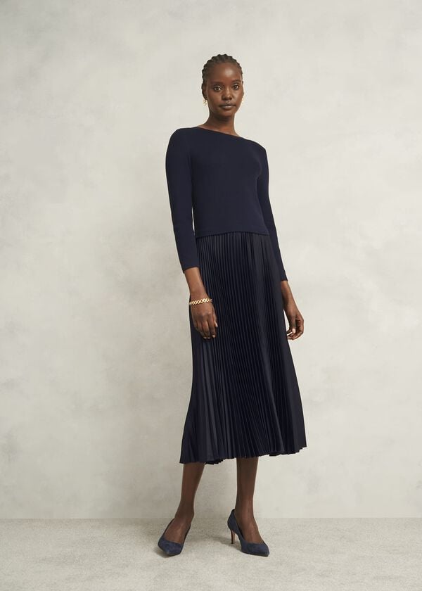 hobbs Lucinda Knitted Dress Hobbs Navy