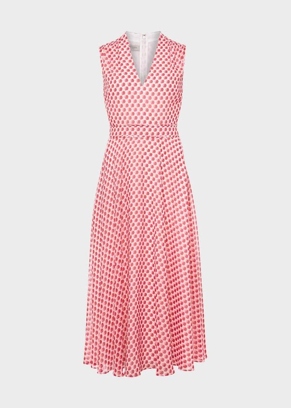Hobbs Lucy Printed Fit And Flare Dress Ivory Multi